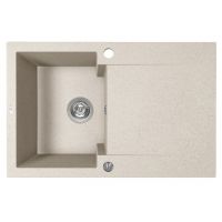 Laveo Chichi zlewozmywak granitowy 74x48 cm beżowy SBH_411Y