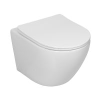 LaVita Sinto miska WC wisząca bez kołnierza z deską wolnoopadającą biały połysk