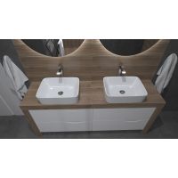 LaVita Luneza umywalka 48x37 cm nablatowa biały połysk