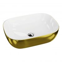 LaVita Costa umywalka 46x32,5 cm nablatowa złoty/biały połysk