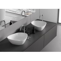 Meissen Keramik Kontra umywalka 39x37 cm nablatowa asymetryczna biały mat K682-014