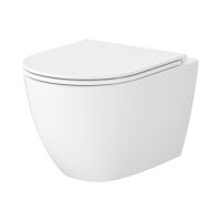Mito Lider miska WC z deską wolnoopadającą wisząca bez kołnierza ze spłukiwaniem wirowym biały połysk S4039-001
