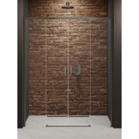 New Trendy Prime drzwi prysznicowe 140 cm rozsuwane gunmetal szczotkowany/szkło przezroczyste D-0900A