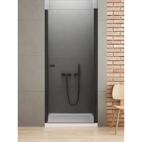 New Trendy New Soleo Black drzwi prysznicowe 80 cm uchylne czarny mat/szkło przezroczyste D-0210A