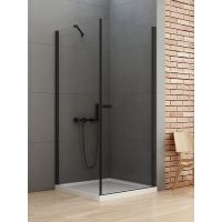 New Trendy New Soleo Black kabina prysznicowa 80x100 cm prostokątna czarny mat/szkło przezroczyste D-0230A/D-0116B
