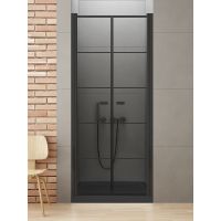 New Trendy New Soleo Black drzwi prysznicowe 80 cm uchylne czarny mat/szkło przezroczyste D-0280A