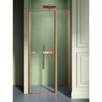 New Trendy New Soleo Copper Brushed drzwi prysznicowe 100 cm uchylne miedź szczotkowana/szkło przezroczyste D-0522A-WK