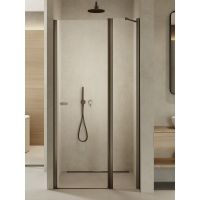 New Trendy New Soleo Gunmetal Brushed drzwi prysznicowe 90 cm uchylne grafitowy szczotkowany/szkło przezroczyste D-0560A