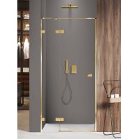 New Trendy Avexa Gold Shine drzwi prysznicowe 80 cm uchylne lewe złoty połysk/szkło przezroczyste EXK-1630
