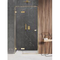 New Trendy Avexa Gold Shine drzwi prysznicowe 90 cm wnękowe prawe złoty połysk/szkło przezroczyste EXK-1633