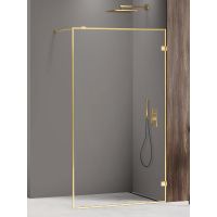 New Trendy Avexa Gold Shine ścianka prysznicowa walk-in 80 cm złoty połysk/szkło przezroczyste EXK-2159