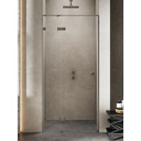 New Trendy Avexa drzwi prysznicowe 130 cm wnękowe lewe gunmetal szczotkowany/szkło przezroczyste EXK-3254