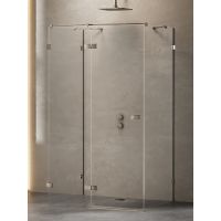 New Trendy Avexa kabina prysznicowa 110x110 cm kwadratowa lewa gunmetal szczotkowany/szkło przezroczyste EXK-3425
