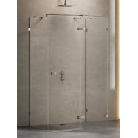 New Trendy Avexa kabina prysznicowa 80x80 cm kwadratowa prawa gunmetal szczotkowany/szkło przezroczyste EXK-3434