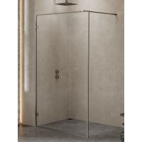 New Trendy Avexa Walk-In ścianka prysznicowa 80 cm wolnostojąca gunmetal szczotkowany/szkło przezroczyste EXK-3510