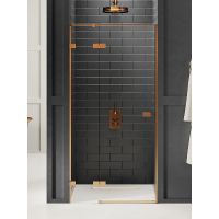 New Trendy Avexa Copper Brushed drzwi prysznicowe 110 cm uchylne lewe miedź szczotkowana/szkło przezroczyste EXK-3537