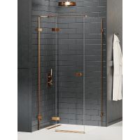 New Trendy Avexa Copper Brushed kabina prysznicowa 90x80 cm prostokątna lewa miedź szczotkowana/szkło przezroczyste EXK-3552