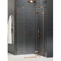 New Trendy Avexa Copper Brushed kabina prysznicowa 90x70 cm prostokątna prawa miedź szczotkowana/szkło przezroczyste EXK-3581