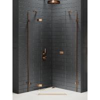 New Trendy Avexa Copper Brushed kabina prysznicowa 90x90 cm lewa miedź szczotkowana/szkło przezroczyste EXK-3820