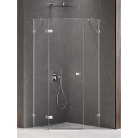 New Trendy Avexa kabina prysznicowa 90x90 cm pięciokątna lewa chrom/szkło przezroczyste EXK-3886