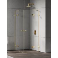 New Trendy Eventa Gold Shine kabina prysznicowa 120x90 cm prostokątna złoty połysk/szkło przezroczyste EXK-4770