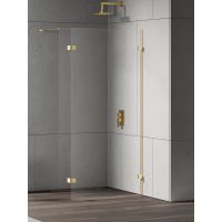New Trendy Eventa Gold Shine ścianka prysznicowa walk-in 140 cm złoty połysk/szkło przezroczyste EXK-4857