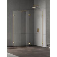 New Trendy Eventa Gold Shine ścianka prysznicowa walk-in 90 cm złoty połysk/szkło przezroczyste EXK-4865