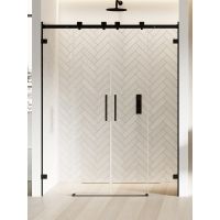 New Trendy Softi X Black drzwi prysznicowe 140 cm rozsuwane czarny mat/szkło przezroczyste EXK-5370