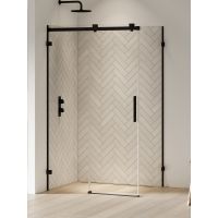 New Trendy Softi X Black kabina prysznicowa 100x80 cm prostokątna lewa czarny mat/szkło przezroczyste EXK-5375