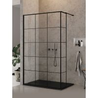 New Trendy New Modus Black ścianka prysznicowa walk-in 110 cm czarny mat/szkło przezroczyste EXK-5576