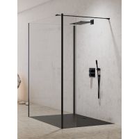 New Trendy New Modus Black ścianka prysznicowa walk-in 90 cm czarny mat/szkło przezroczyste EXK-5590