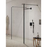 New Trendy New Modus Black ścianka prysznicowa walk-in 110 cm czarny mat/szkło przezroczyste EXK-5607