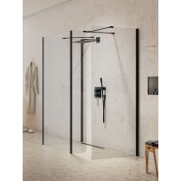 New Trendy New Modus Black ścianka prysznicowa walk-in 80 cm czarny mat/szkło przezroczyste EXK-5673