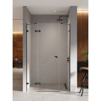 New Trendy Eventa Black Chrome drzwi prysznicowe 130 cm uchylne lewe czarny chrom połysk/szkło przezroczyste EXK-6139