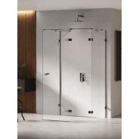 New Trendy Eventa Black Chrome kabina prysznicowa 80x80 cm kwadratowa prawa czarny chrom połysk/szkło przezroczyste EXK-6249