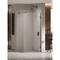 New Trendy Eventa Black Chrome ścianka prysznicowa walk-in 130 cm czarny chrom połysk/szkło przezroczyste EXK-6301