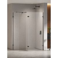 New Trendy Eventa Black Chrome ścianka prysznicowa walk-in 140 cm czarny chrom połysk/szkło przezroczyste EXK-6333
