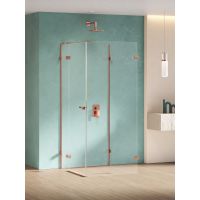 New Trendy Eventa Copper Shine kabina prysznicowa 80x80 cm kwadratowa lewa miedź połysk/szkło przezroczyste EXK-6497