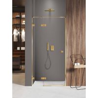 New Trendy Avexa Gold Shine XR drzwi prysznicowe 130 cm uchylne lewe złoty połysk/szkło przezroczyste EXK-6746