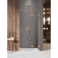 New Trendy Avexa Gold Shine XR drzwi prysznicowe 130 cm uchylne prawe złoty połysk/szkło przezroczyste EXK-6747