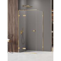 New Trendy Avexa Gold Shine XR kabina prysznicowa 110x70 cm prostokątna lewa złoty połysk/szkło przezroczyste EXK-6768