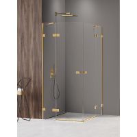New Trendy Avexa Gold Shine XR kabina prysznicowa 120x90 cm prostokątna złoty połysk/szkło przezroczyste EXK-6831