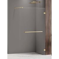 New Trendy Avexa Gold Shine ścianka prysznicowa walk-in 100 cm złoty połysk/szkło przezroczyste EXK-7081