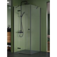 New Trendy Kalibra Black kabina prysznicowa 90x80 cm prostokątna czarny mat/szkło przezroczyste K-5043