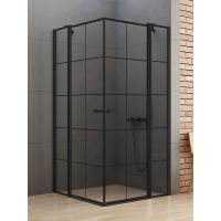 New Trendy New Soleo Black kabina prysznicowa 90x90 cm kwadratowa czarny mat/szkło ze wzorem K-0580