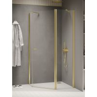 New Trendy New Soleo Light Gold kabina prysznicowa 100x80 cm złoty połysk/szkło przezroczyste K-1665