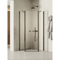 New Trendy New Soleo Gunmetal Brushed kabina prysznicowa 80x80 cm grafitowy szczotkowany/szkło przezroczyste K-1711