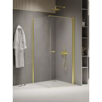 New Trendy New Soleo Light Gold kabina prysznicowa 100x110 cm prostokątna złoty połysk/szkło przezroczyste K-1849-WP
