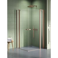 New Trendy New Soleo Copper Brushed kabina prysznicowa 110x110 cm kwadratowa miedź szczotkowana/szkło przezroczyste K-2024