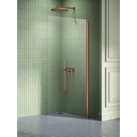 New Trendy New Soleo Copper Brushed ścianka prysznicowa walk-in 80 cm miedź szczotkowany/szkło przezroczyste K-2102